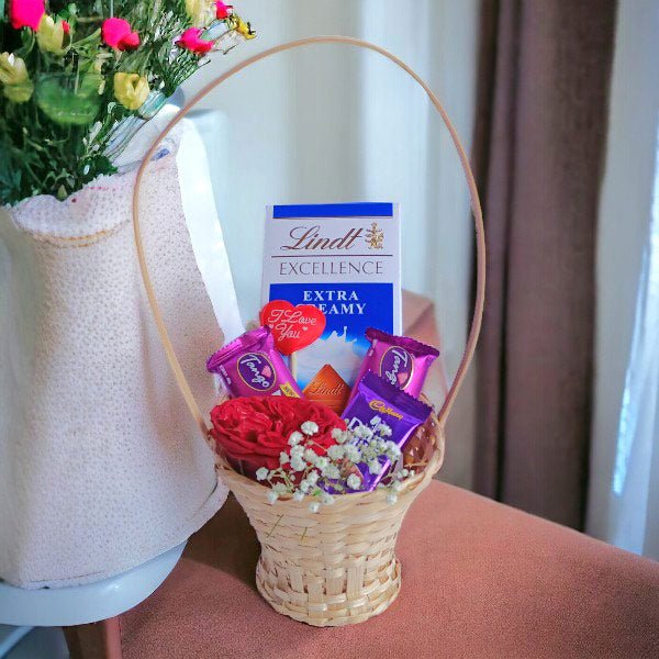 Rose & Chocolate Delight Hamper - Flowers to Nepal - FTN