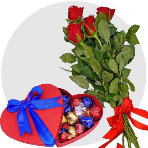 Roses And Heart Chocolate Gift Box - Flowers to Nepal - FTN