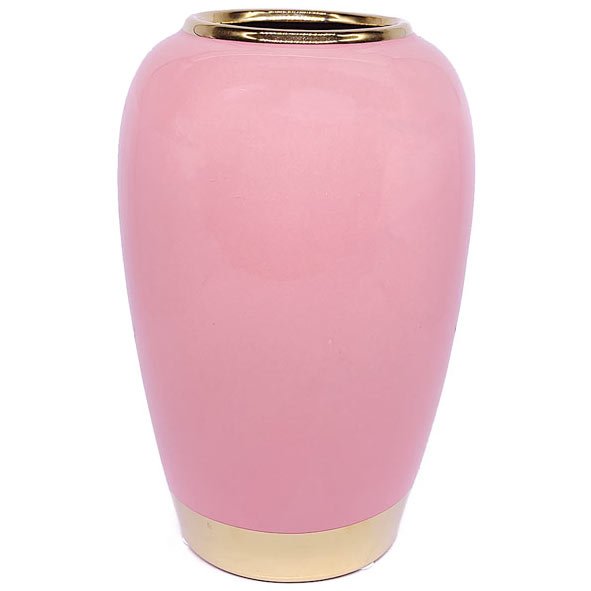 Salmon Pink Oval Ceramic Flower Vase - Flowers to Nepal - FTN
