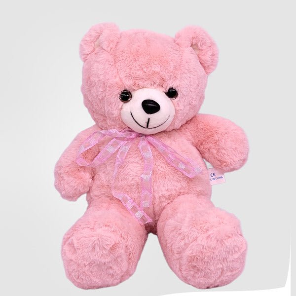 Soft Pink Teddy Bear With Ribbons 15" - Flowers to Nepal - FTN