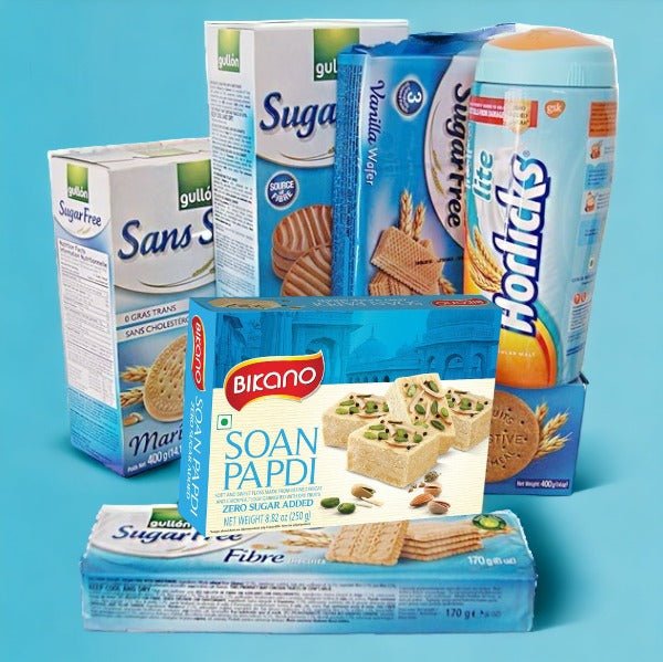 Sugar Free - Biscuits, Soan Papdi And Horlicks (7 Items) - Flowers to Nepal - FTN