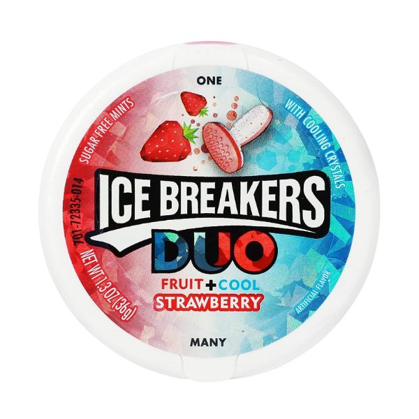 Sugar Free Ice Breakers Duo Fruit+ Cool Strawberry Candies 42g - Flowers to Nepal - FTN