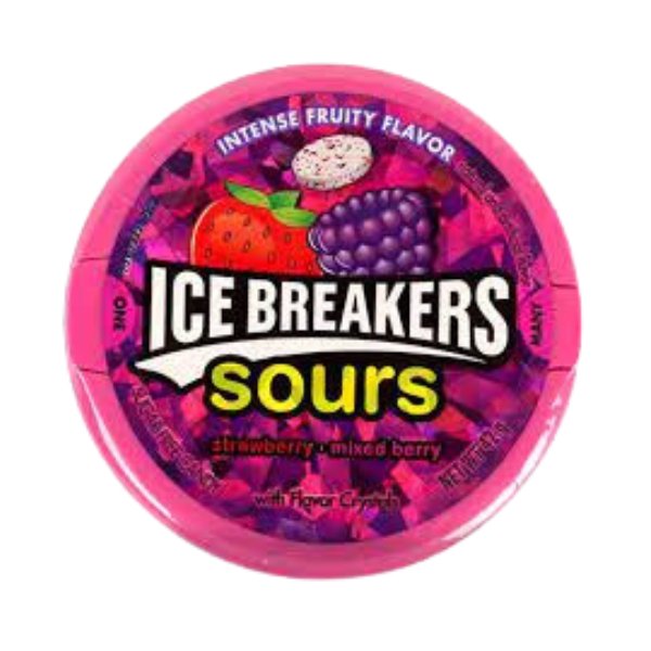 Sugar Free Ice Breakers Sour Strawberry, Mixed Berries Candies 42g - Flowers to Nepal - FTN