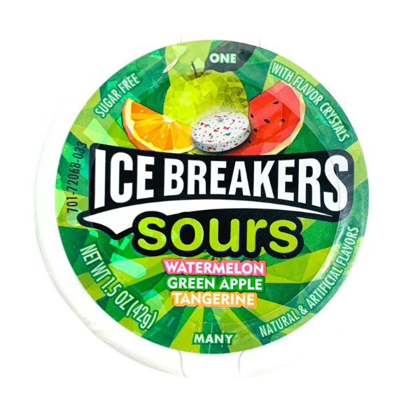 Sugar Free Ice Breakers Sours Watermelon, Green Apple, Tangerine Candies 42g - Flowers to Nepal - FTN
