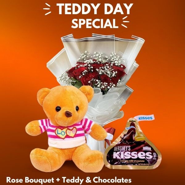 Teddy Day Special Combo - Flowers to Nepal - FTN