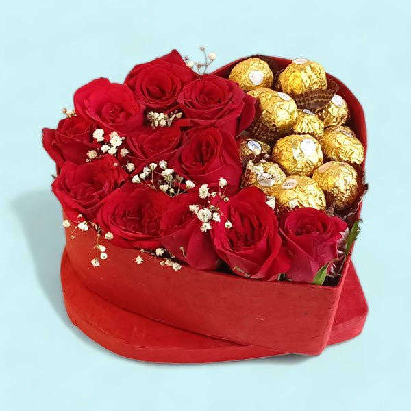 Timeless Romance Bundle: Roses & Chocolate Delights - Flowers to Nepal - FTN