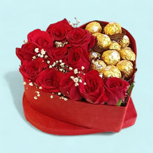 Load image into Gallery viewer, Timeless Romance Bundle: Roses &amp; Chocolate Delights - Flowers to Nepal - FTN
