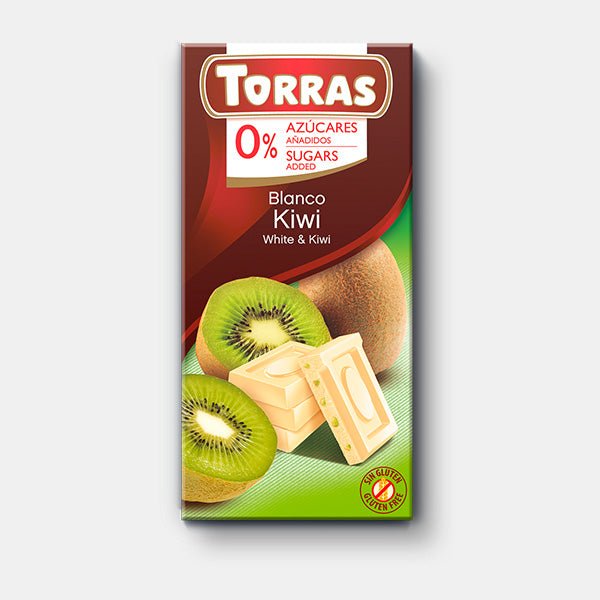 Torras 0% Sugar Blanco Kiwi White & Kiwi Chocolate 75g - Flowers to Nepal - FTN