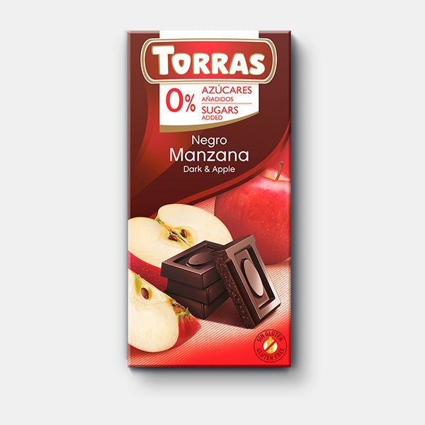 Torras 0% Sugar Negro Manzana Dark & Apple Chocolate 75g - Flowers to Nepal - FTN