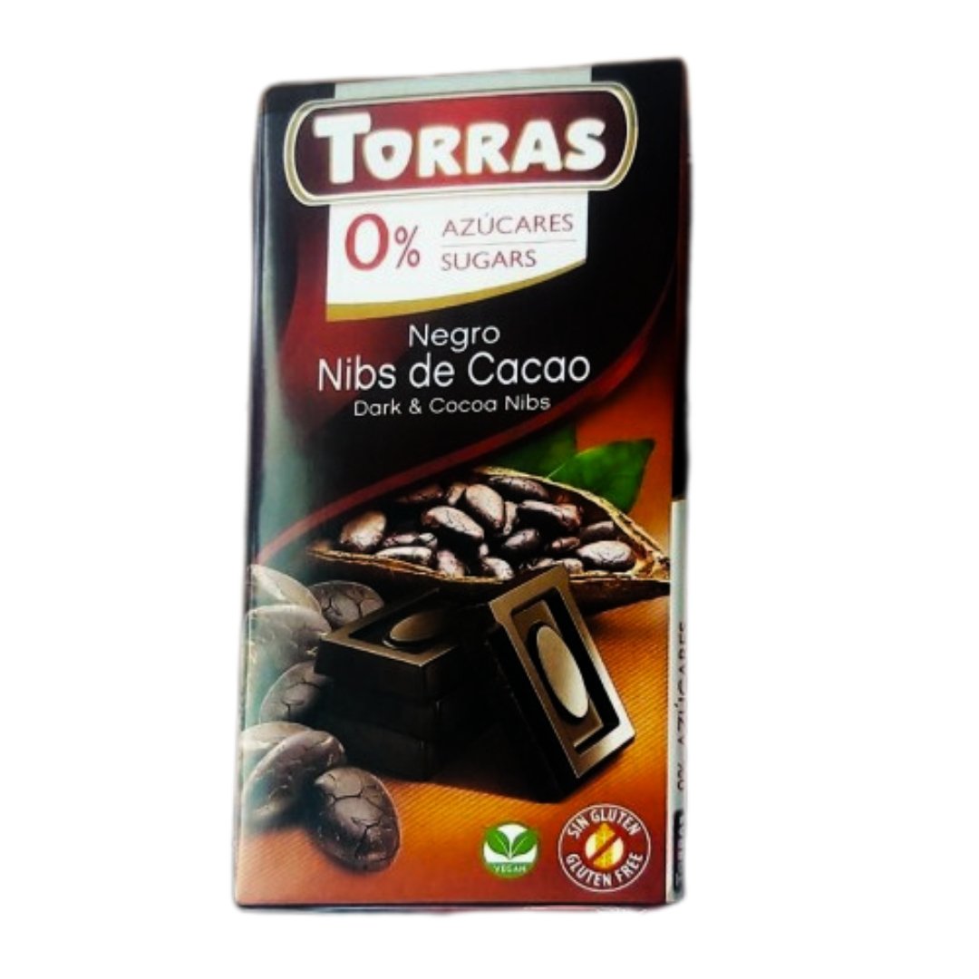 Torras Negro Dark And Cocoa Nibs Chocolate Bar 75g - Flowers to Nepal - FTN