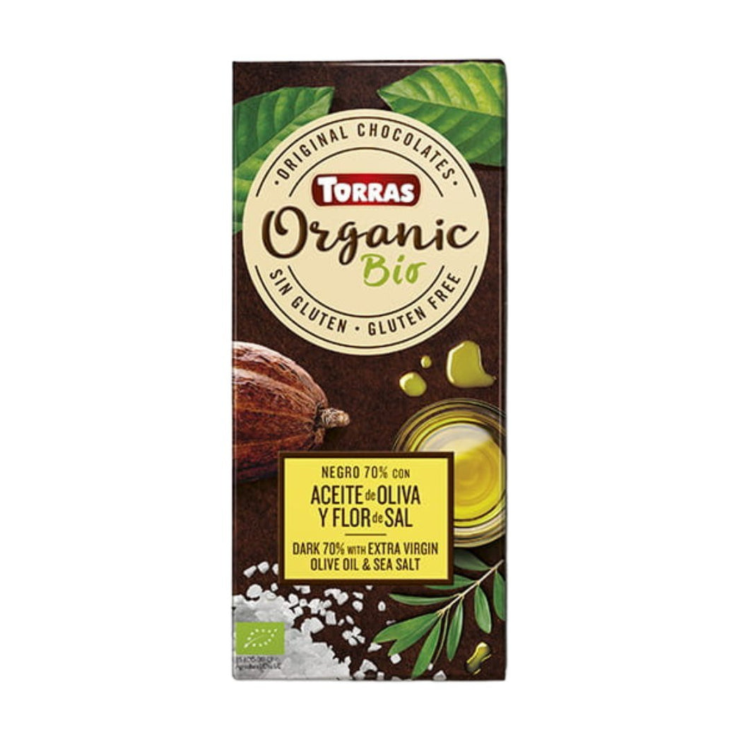 Torras Organic Dark Chocolate (70%) With Extra Virgin Olive Oil And Sea Salt-100g - Flowers to Nepal - FTN
