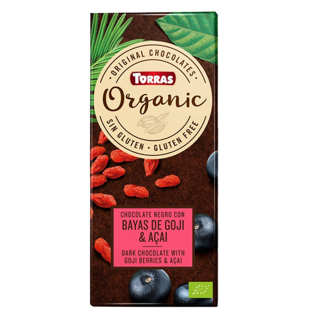 Torras Organic Dark Chocolate With Goji Beans And Acai-100g - Flowers to Nepal - FTN