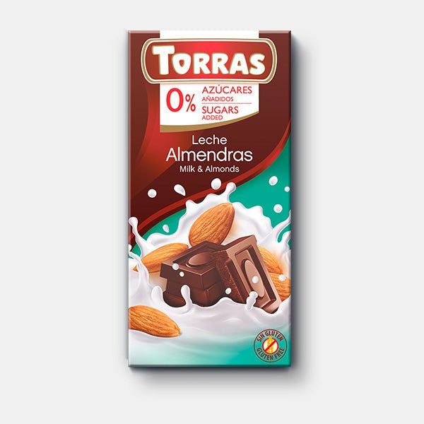 Torras Sugar-Free Milk Chocolate with Almonds - 75g - Flowers to Nepal - FTN