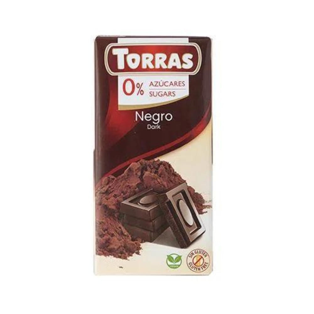 Torras Zero% Azucares Sugars Negro Drak Chocolate 75g - Flowers to Nepal - FTN