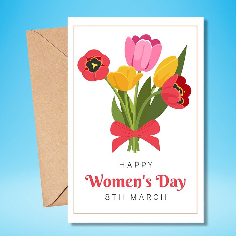 Twelve Red Roses & Women's Day Greeting Card - Flowers to Nepal - FTN