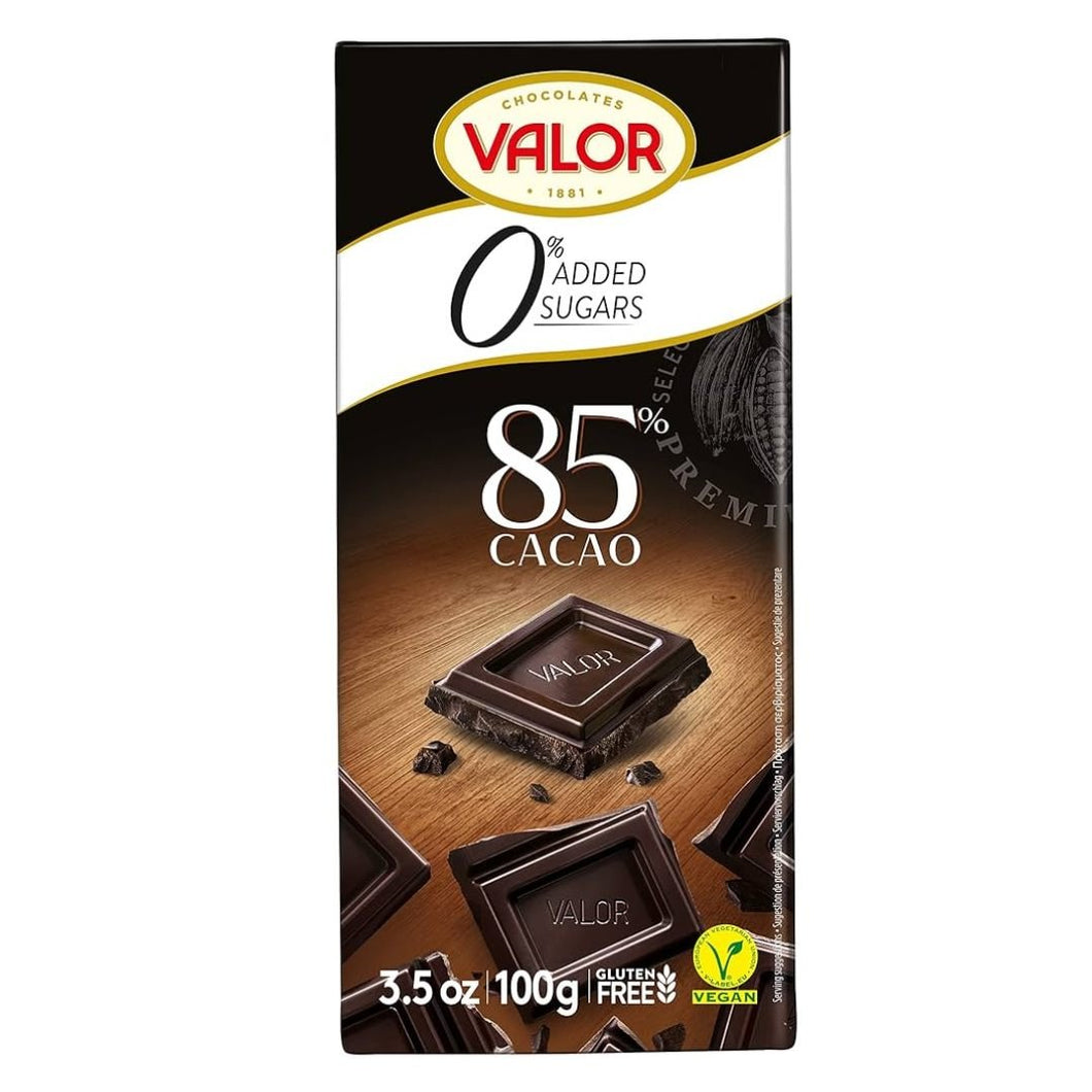 Valor Dark Chocolate Bar (85% Cocoa) With 0% Added Sugar - Flowers to Nepal - FTN