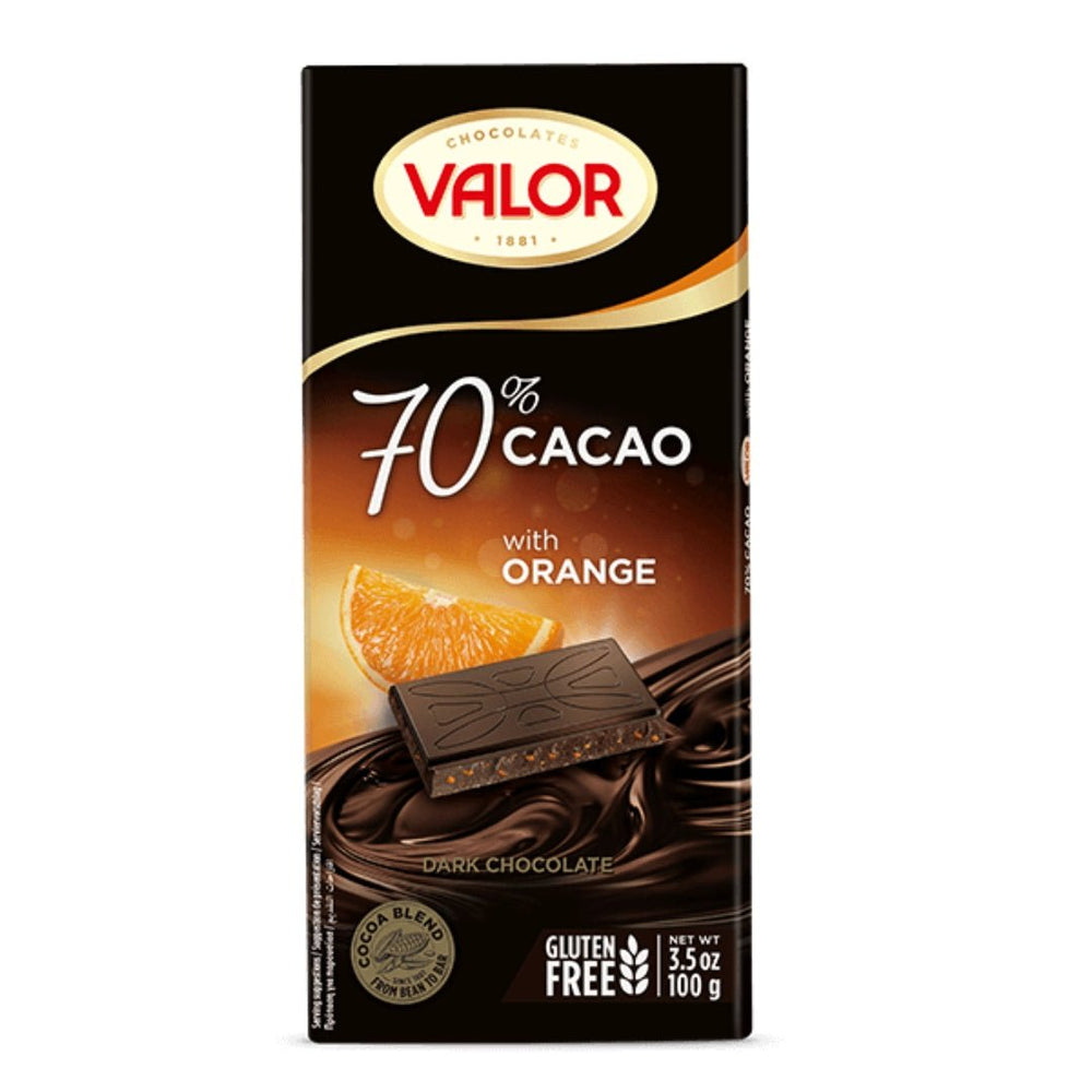 Valor Orange-infused 70% Dark Chocolate - 100g - Flowers to Nepal - FTN