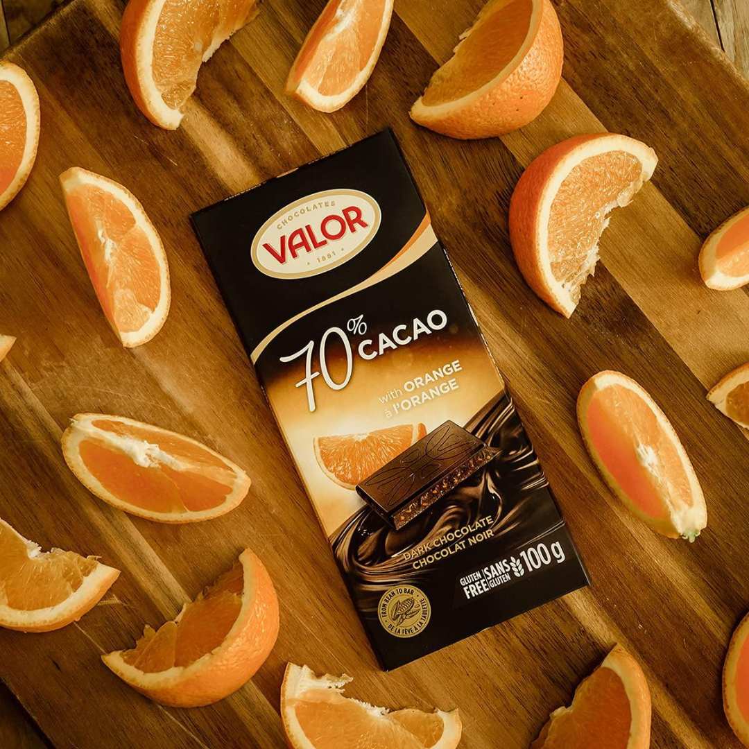 Valor Orange-infused 70% Dark Chocolate - 100g - Flowers to Nepal - FTN