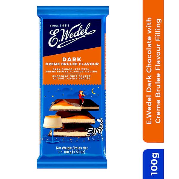 Wedel Dark Chocolate With Creme Brulee Flavour Filling Bar 100g - Flowers to Nepal - FTN