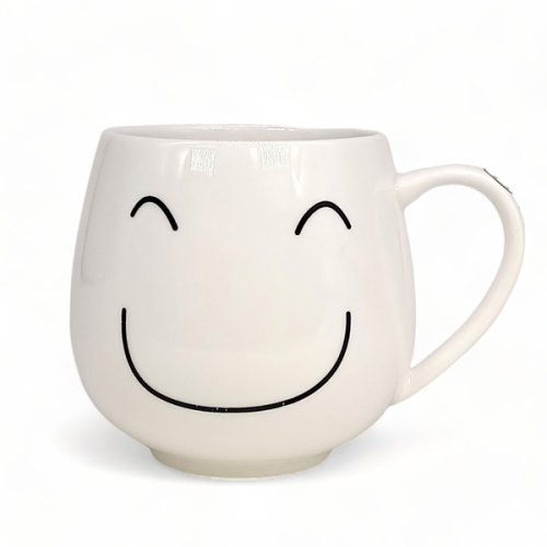 White Mug With Smile Printed - Flowers to Nepal - FTN
